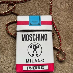 Moschino White and Pink Crossbody Bag